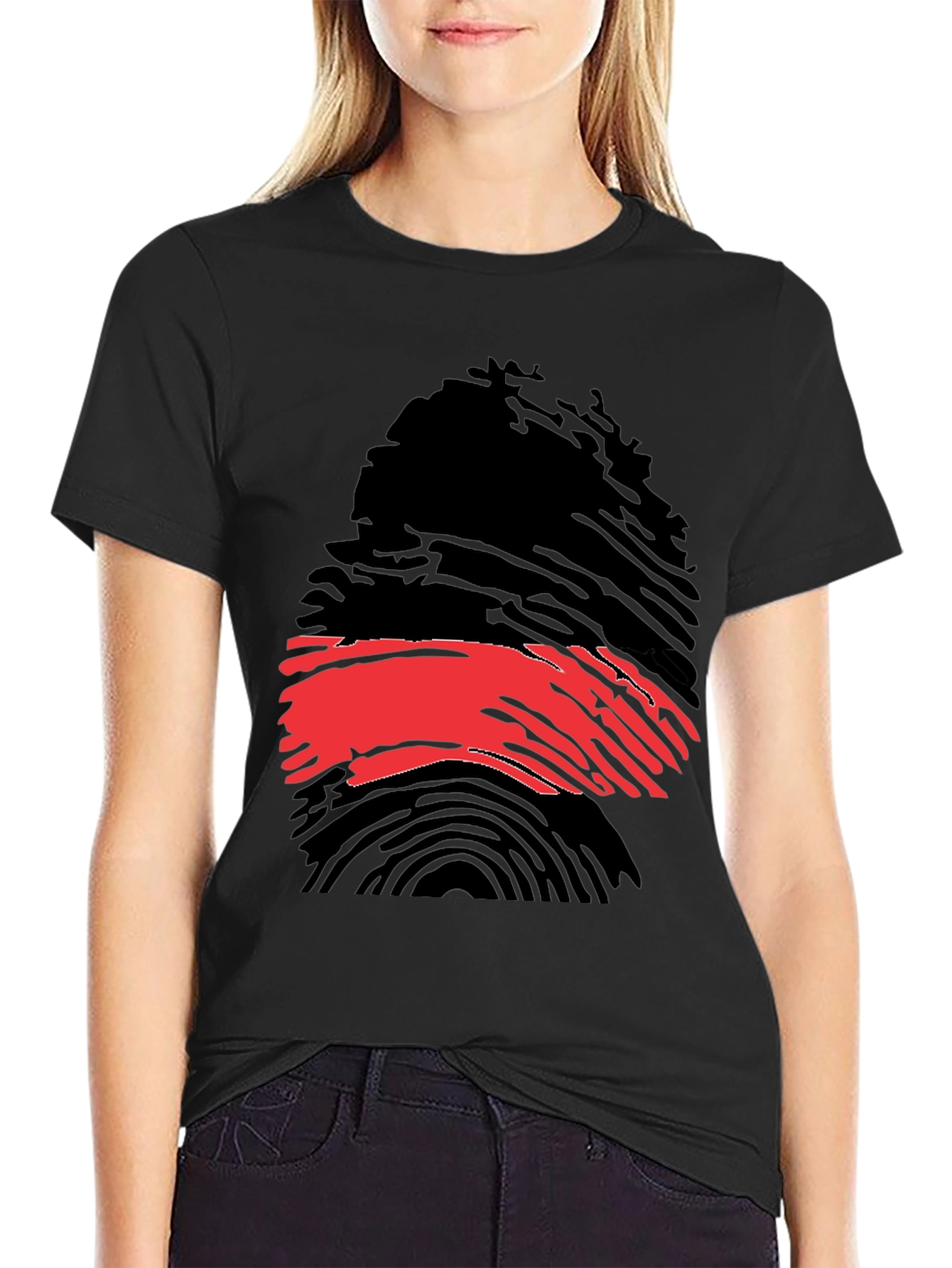 Fingerprint Flag Graphic Tee - Soft Cotton Blend