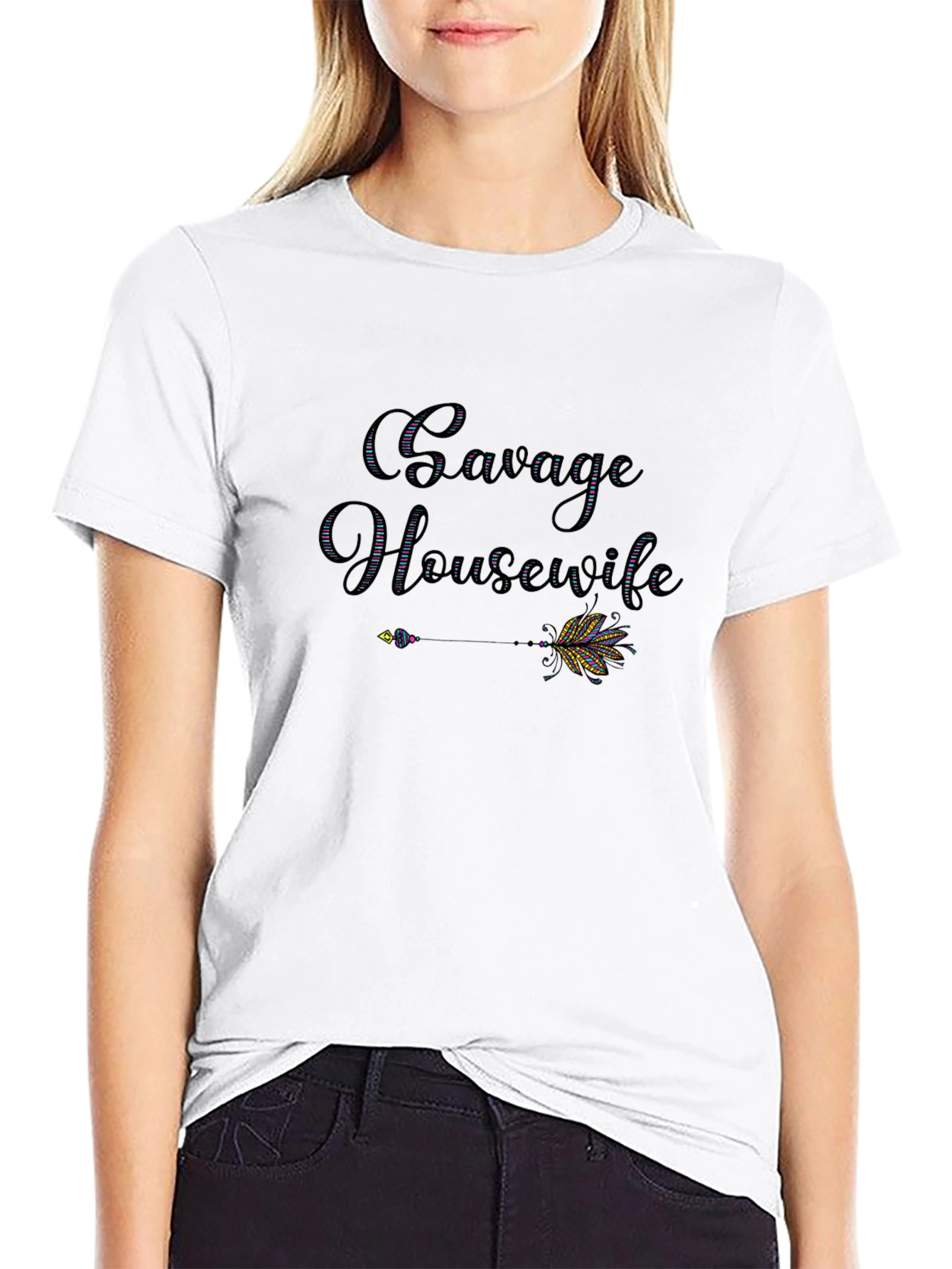 Savage Housewife Graphic T-Shirt - Stylish and Fun