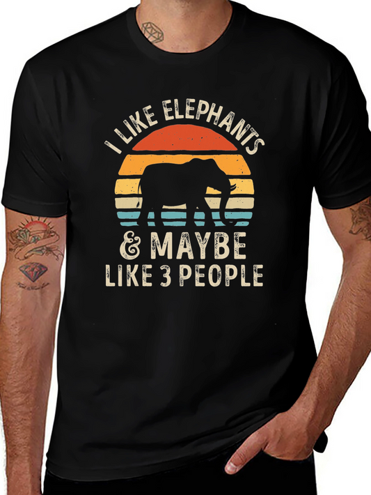 Elephant Lover Graphic Tee - I Like Elephants T-Shirt