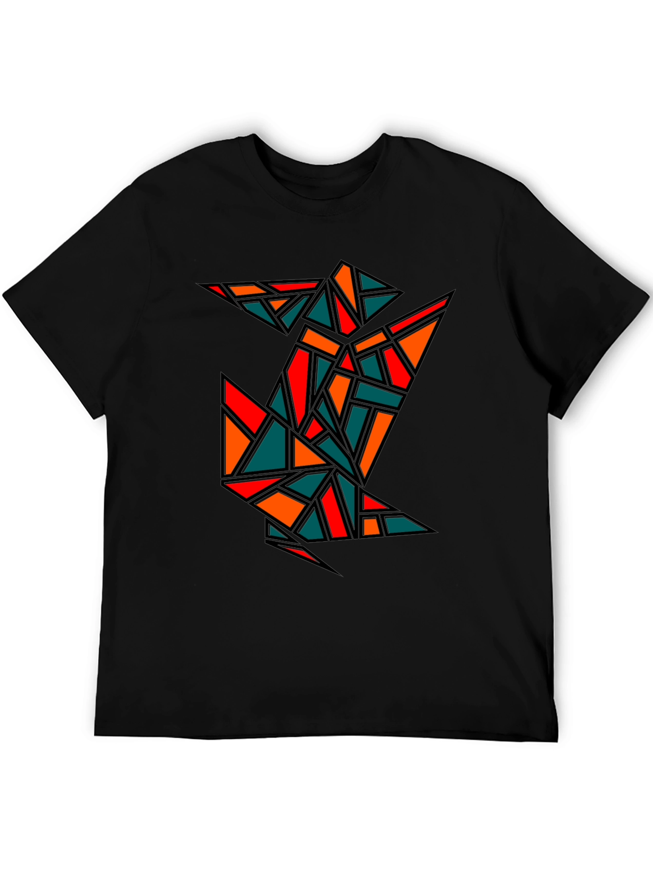 Geometric Crane Black T-Shirt