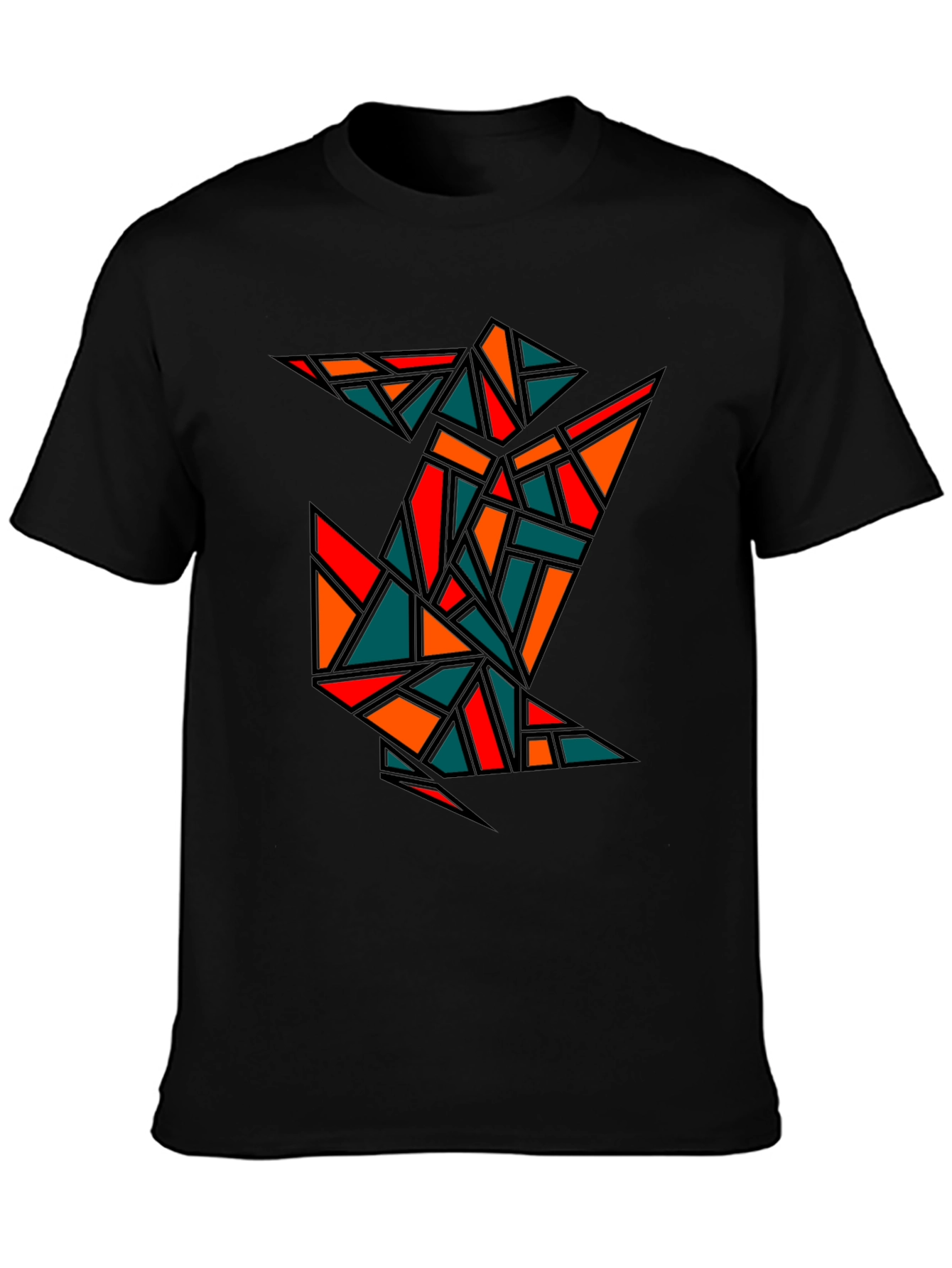 Geometric Crane Black T-Shirt