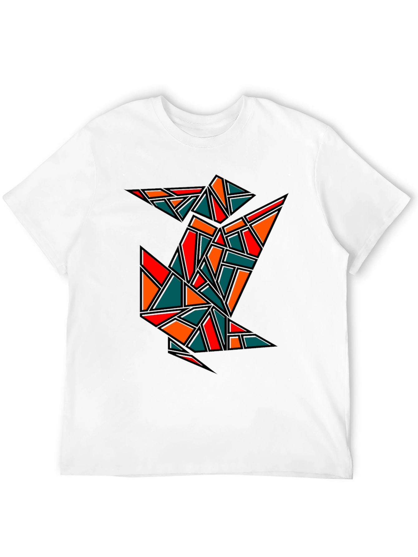 Geometric Crane Black T-Shirt