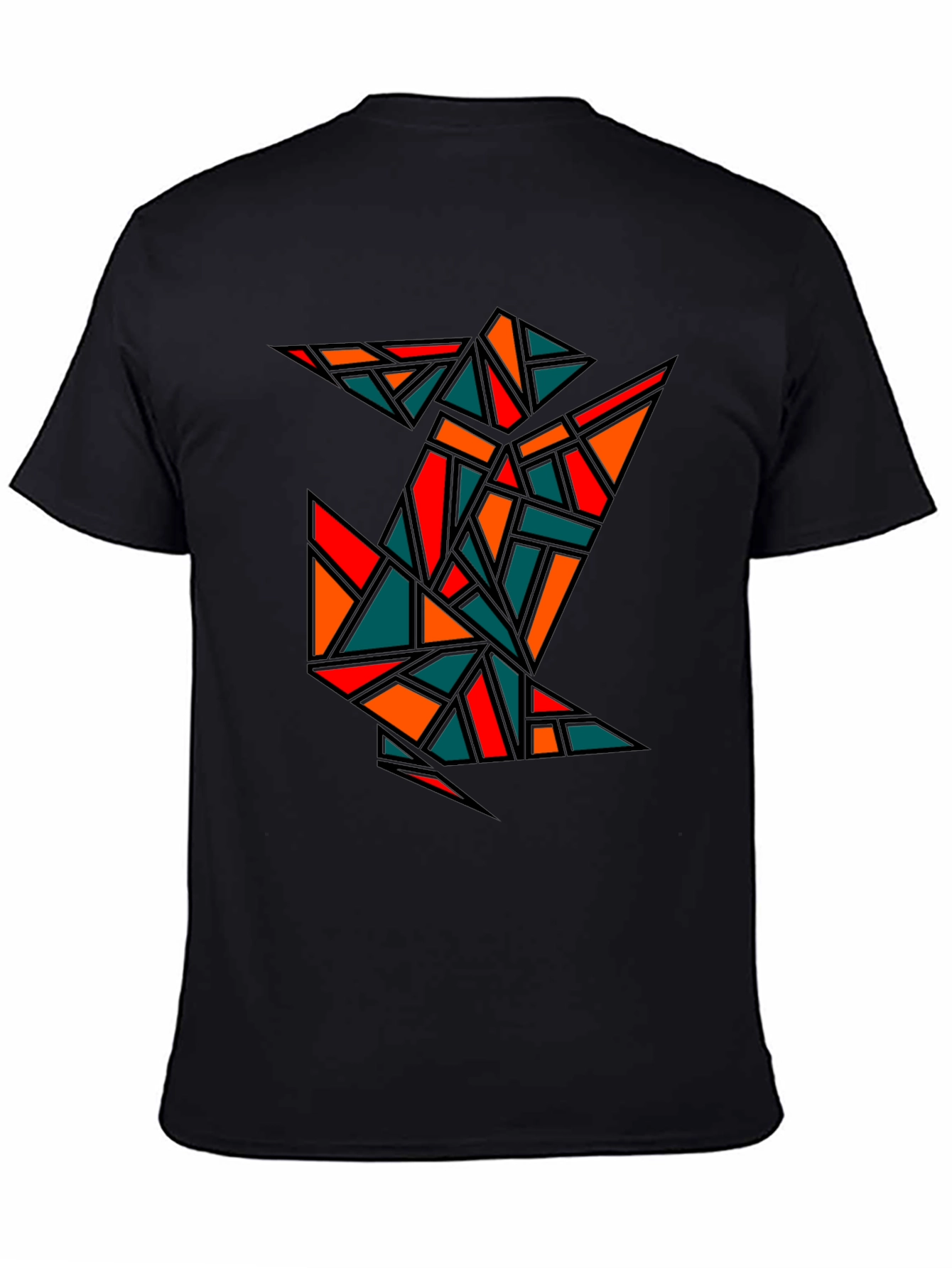 Geometric Crane Black T-Shirt
