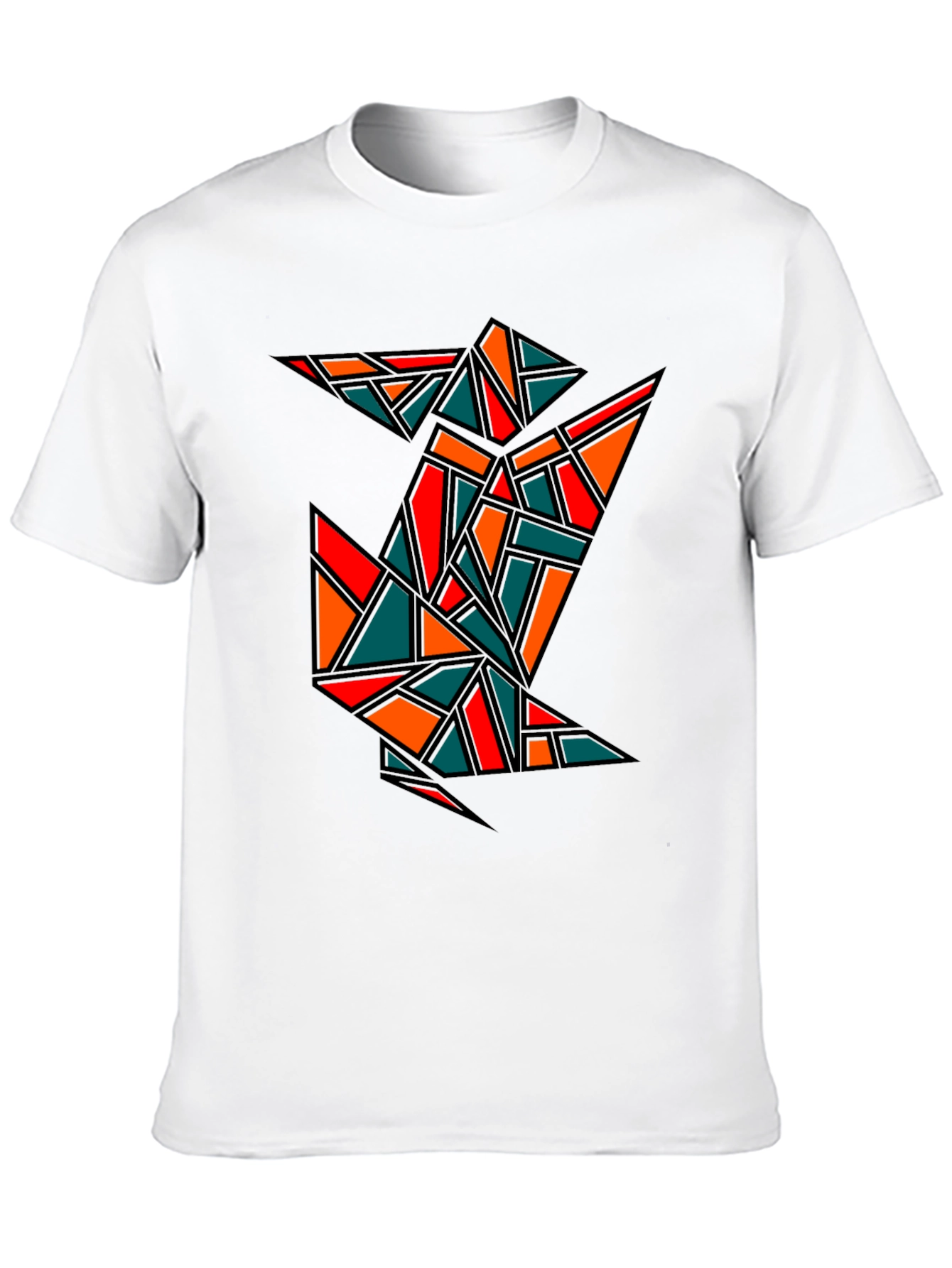 Geometric Crane Black T-Shirt