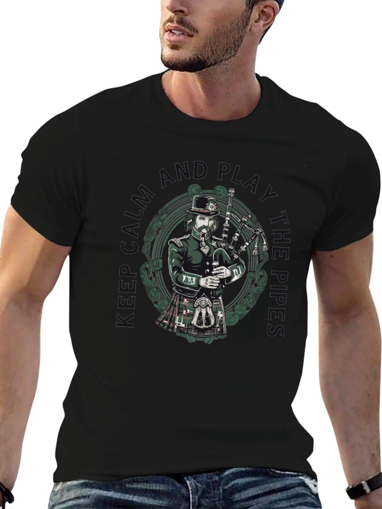 Bagpiper T-Shirt: Keep Calm & Play the Pipes!