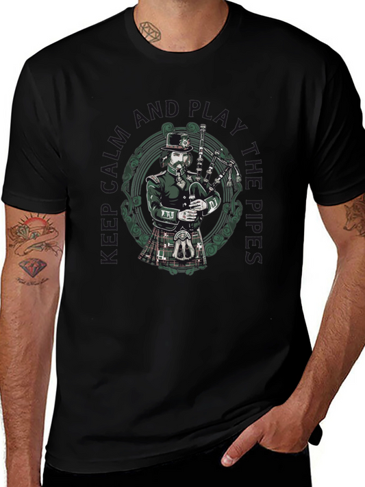 Bagpiper T-Shirt: Keep Calm & Play the Pipes!