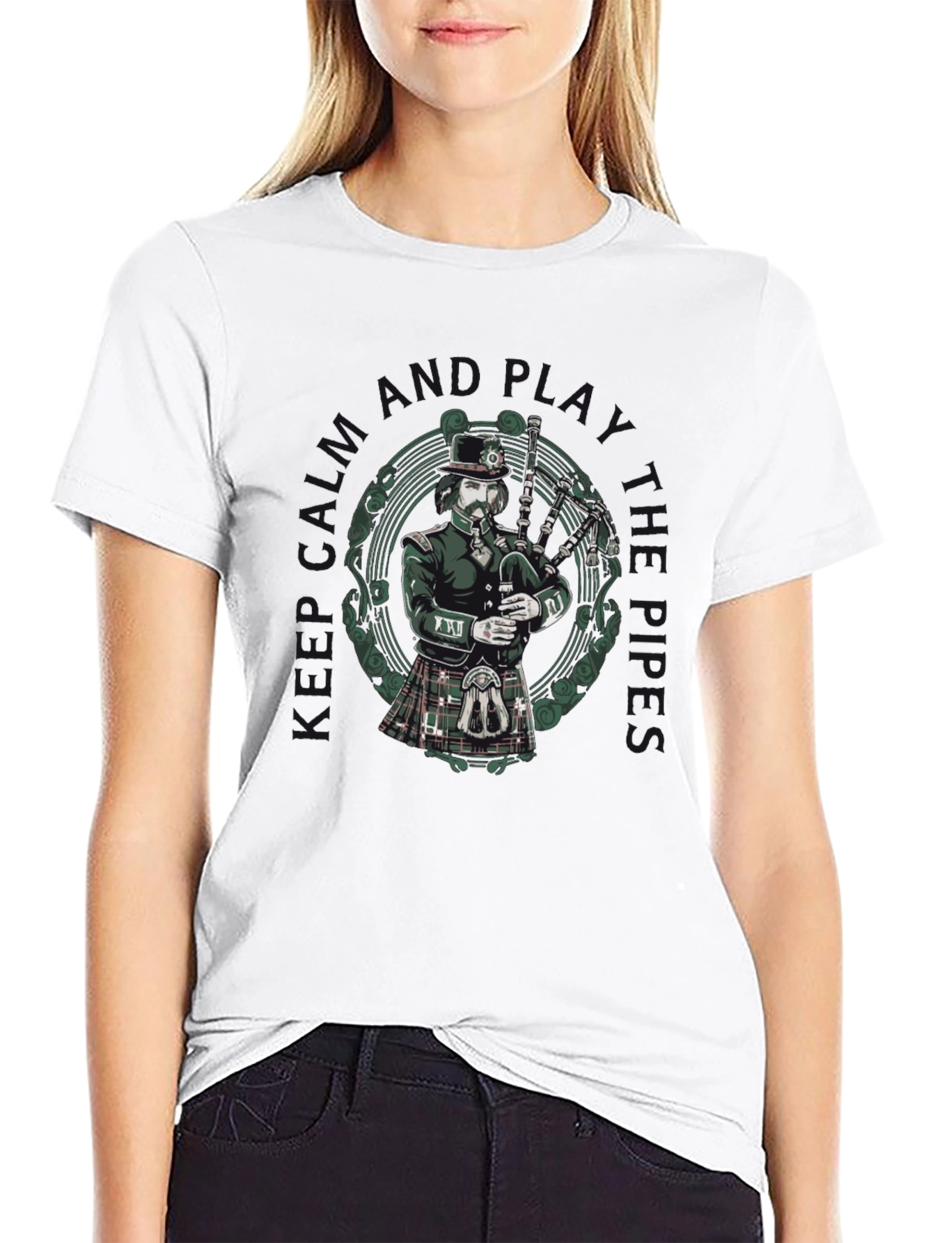 Bagpiper T-Shirt: Keep Calm & Play the Pipes!