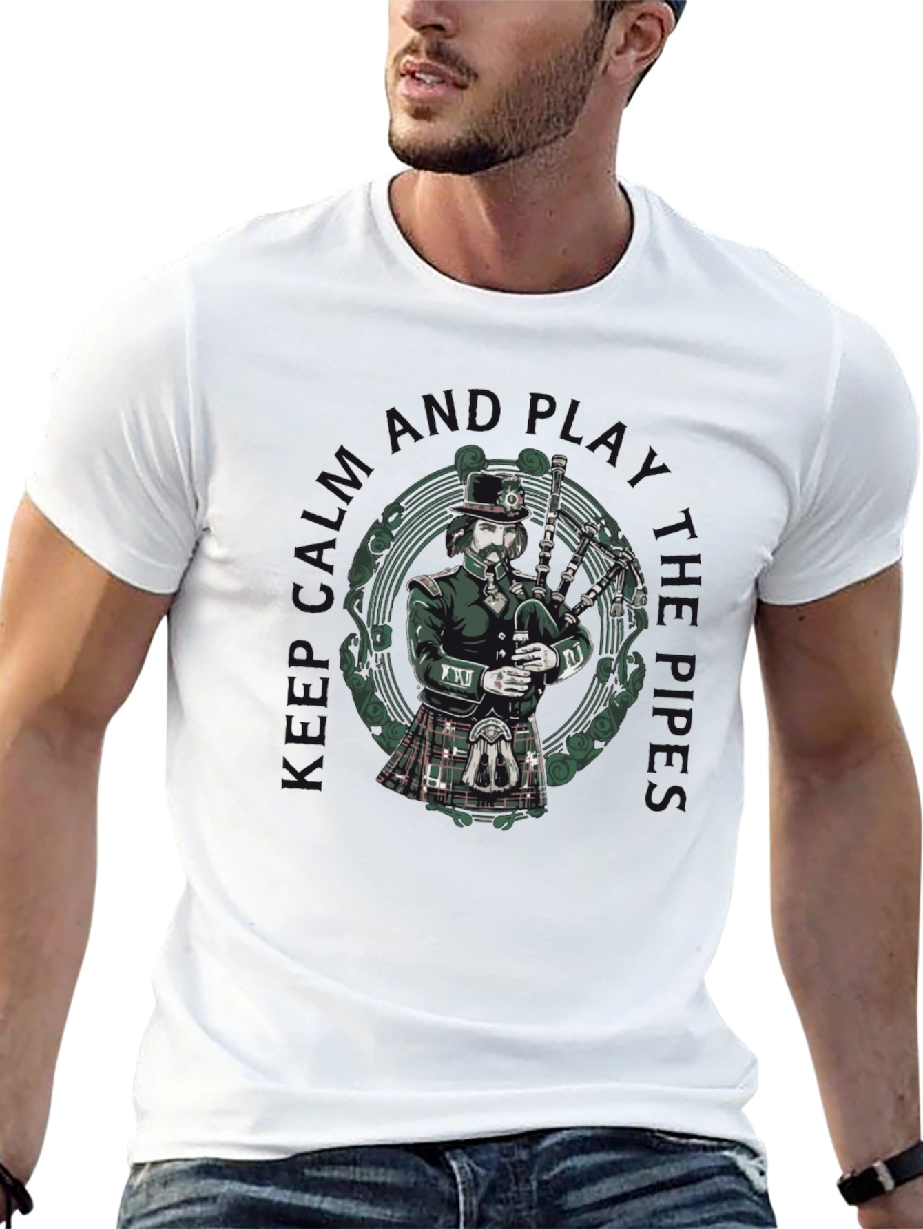 Bagpiper T-Shirt: Keep Calm & Play the Pipes!