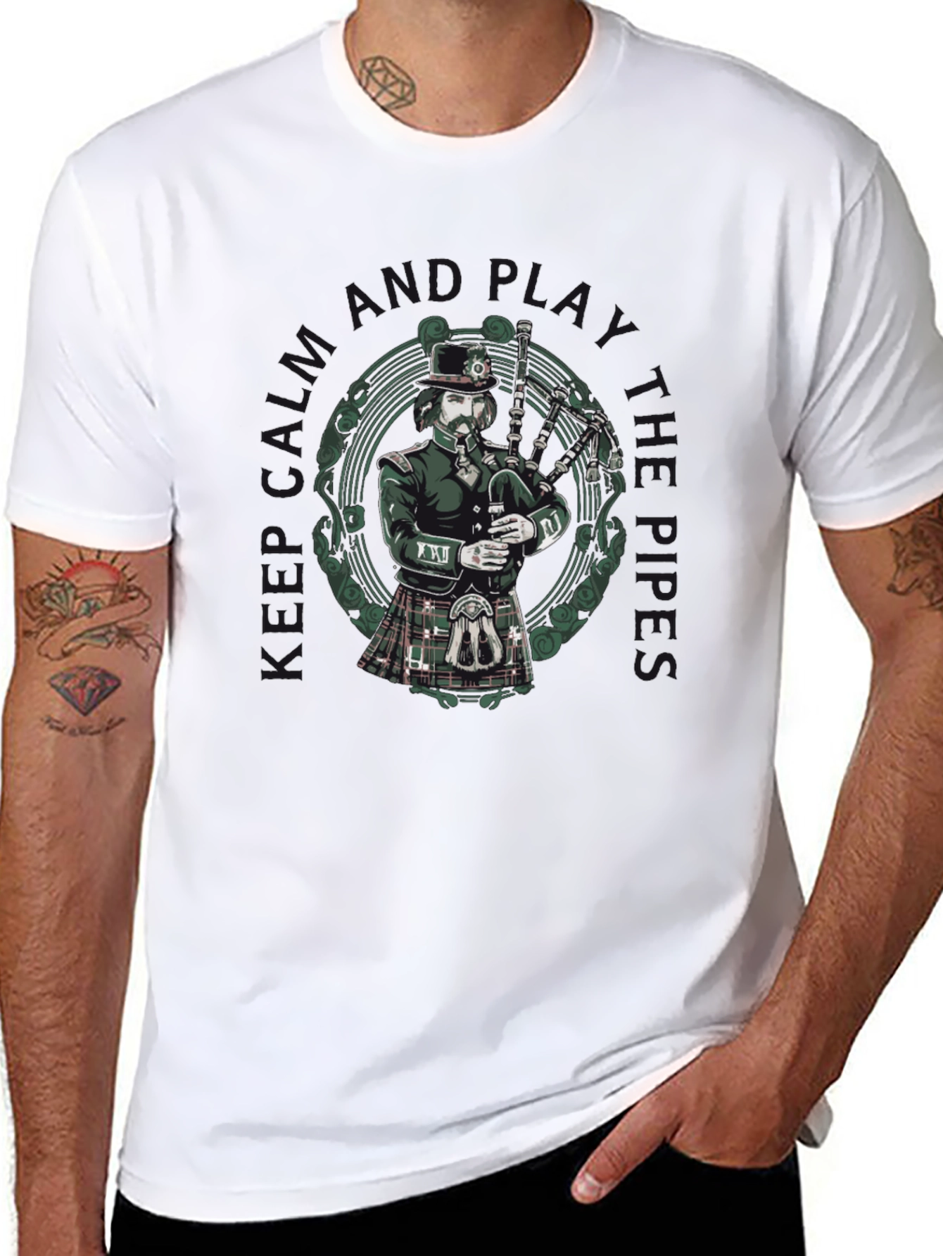 Bagpiper T-Shirt: Keep Calm & Play the Pipes!