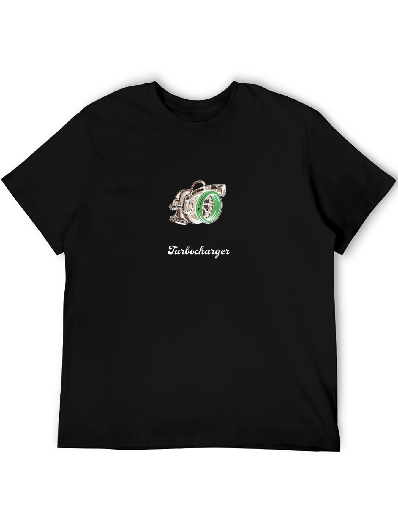Turbocharger Graphic Tee - Black Cotton T-Shirt