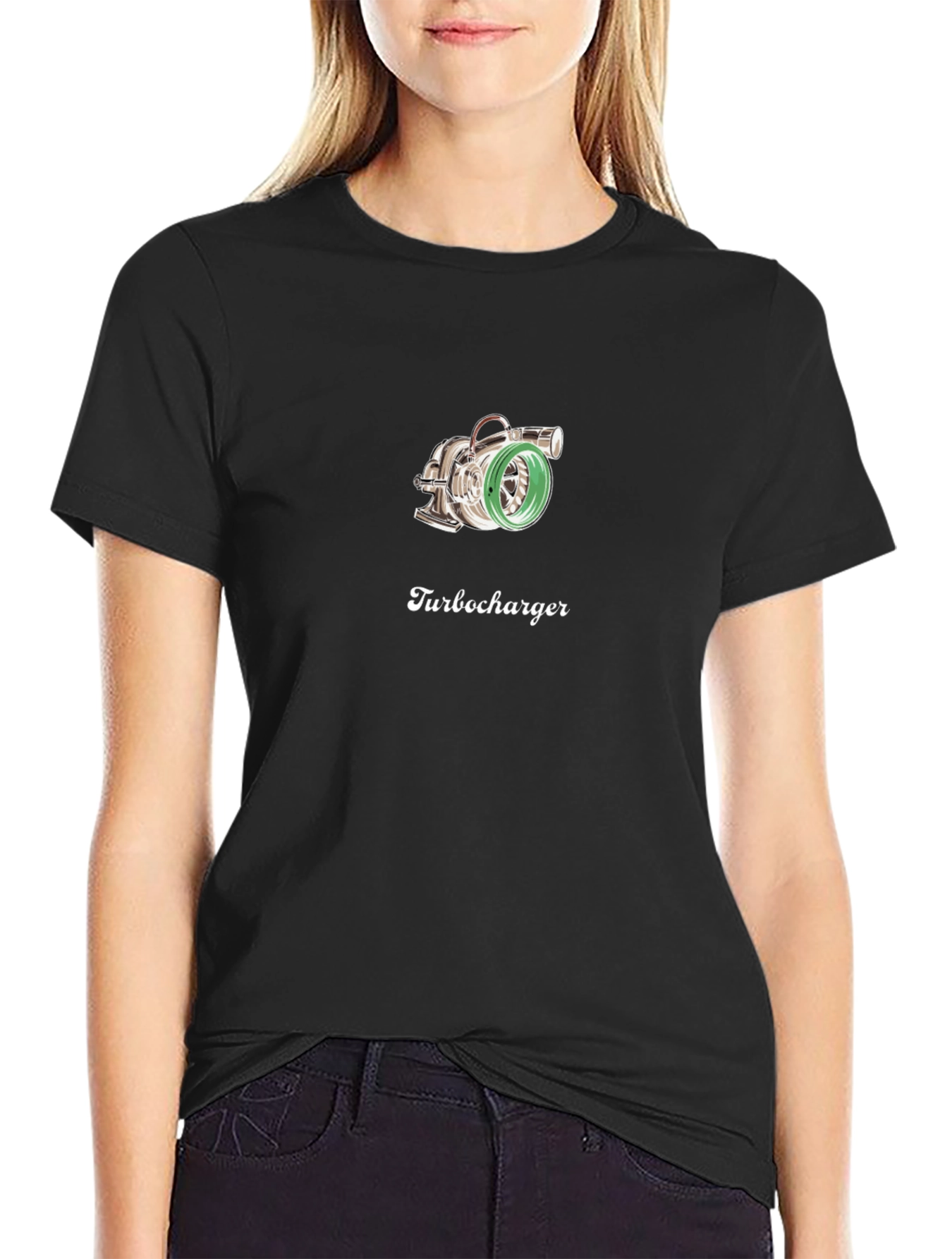 Turbocharger Graphic Tee - Black Cotton T-Shirt