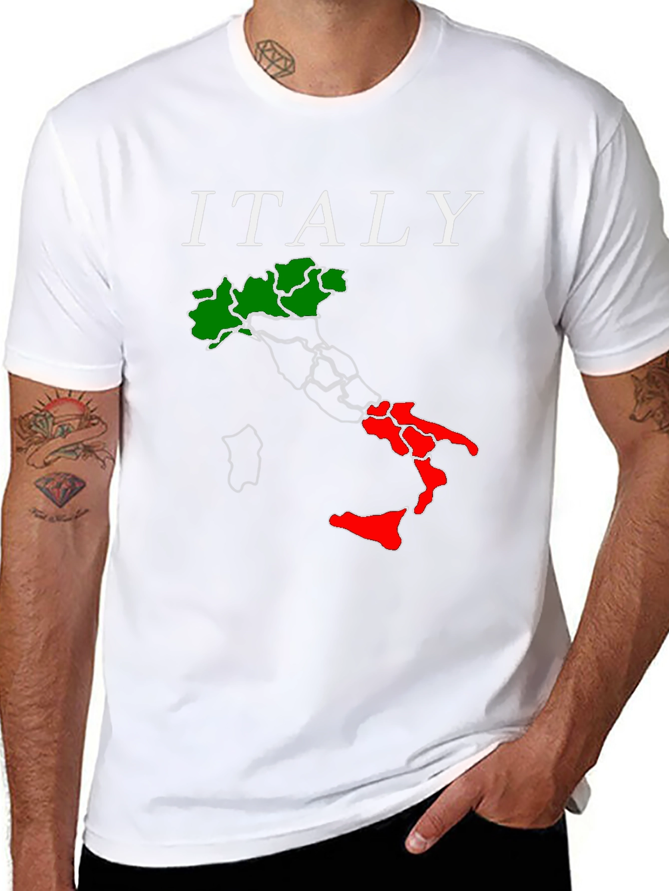 Italy Map Graphic T-Shirt - Black Tee