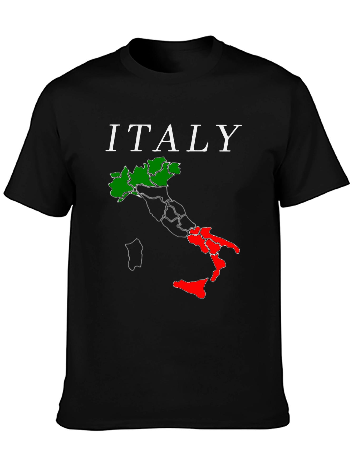 Italy Map Graphic T-Shirt - Black Tee