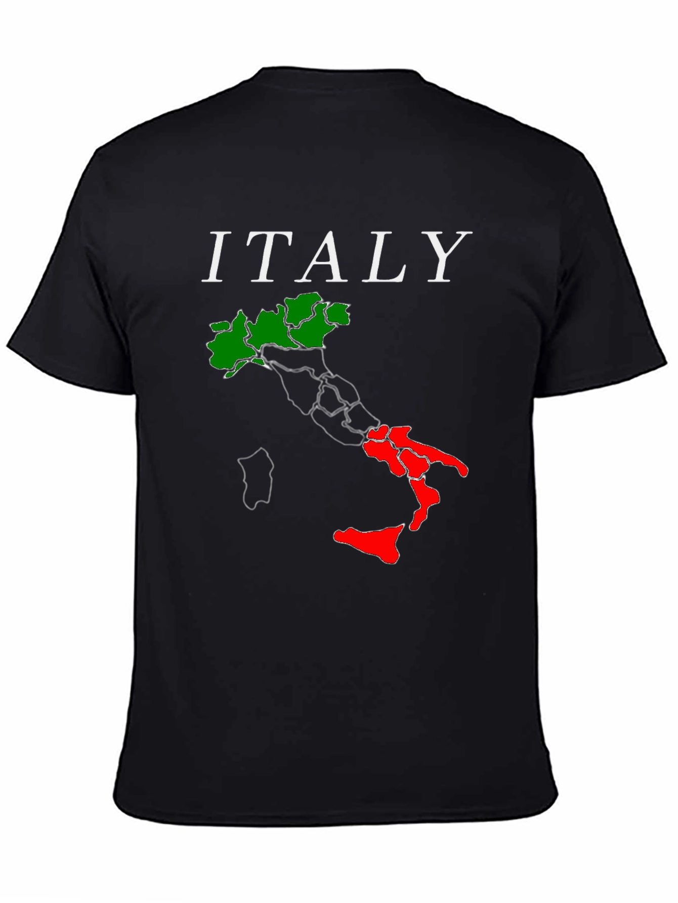Italy Map Graphic T-Shirt - Black Tee