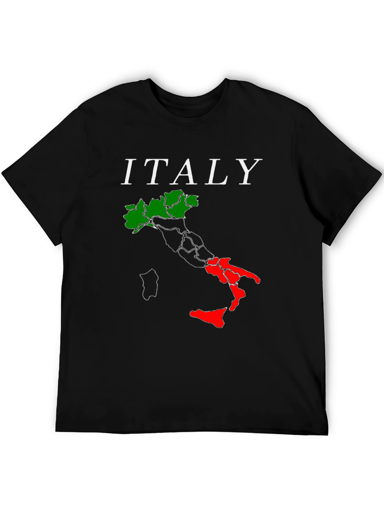 Italy Map Graphic T-Shirt - Black Tee