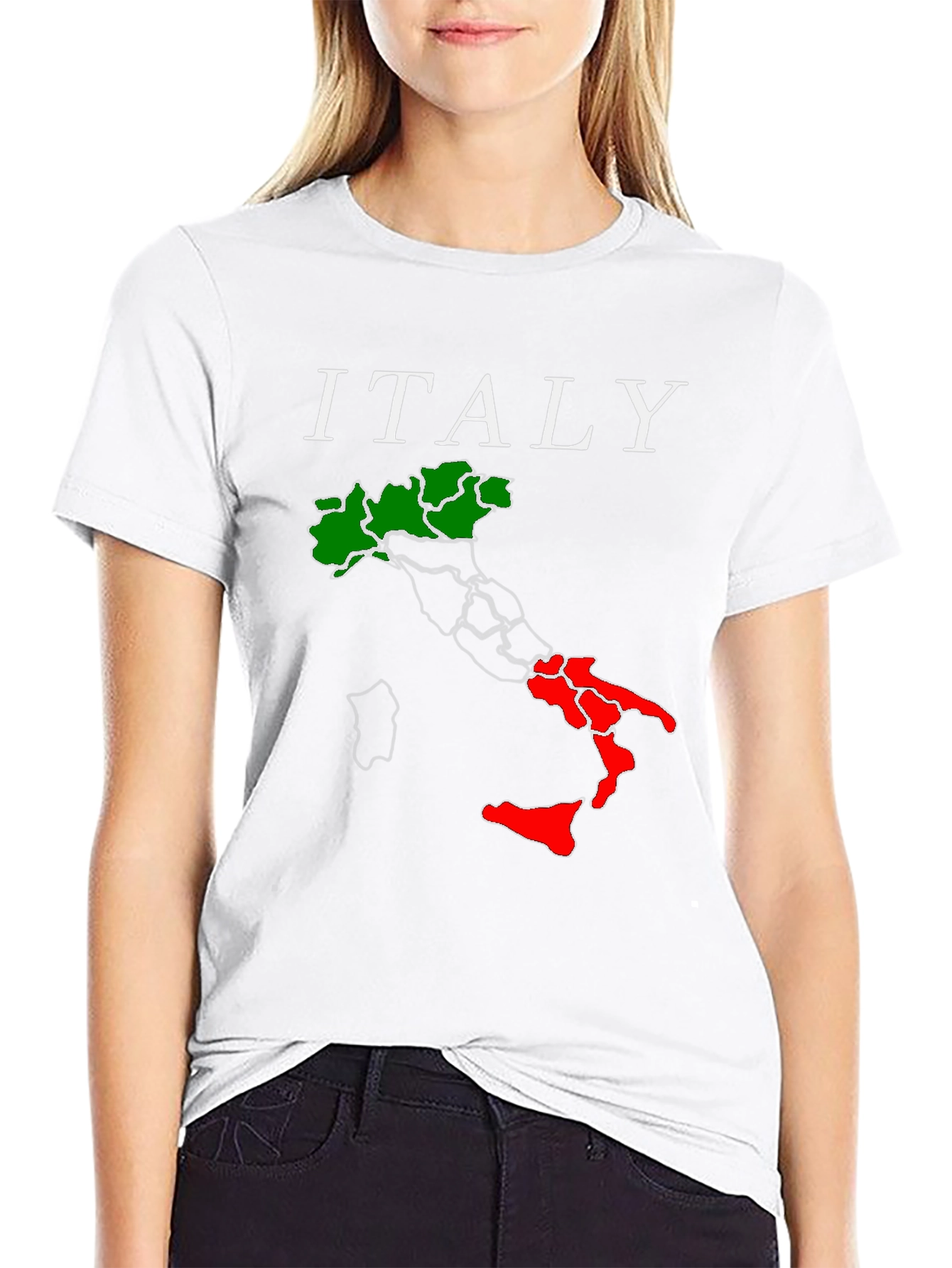 Italy Map Graphic T-Shirt - Black Tee