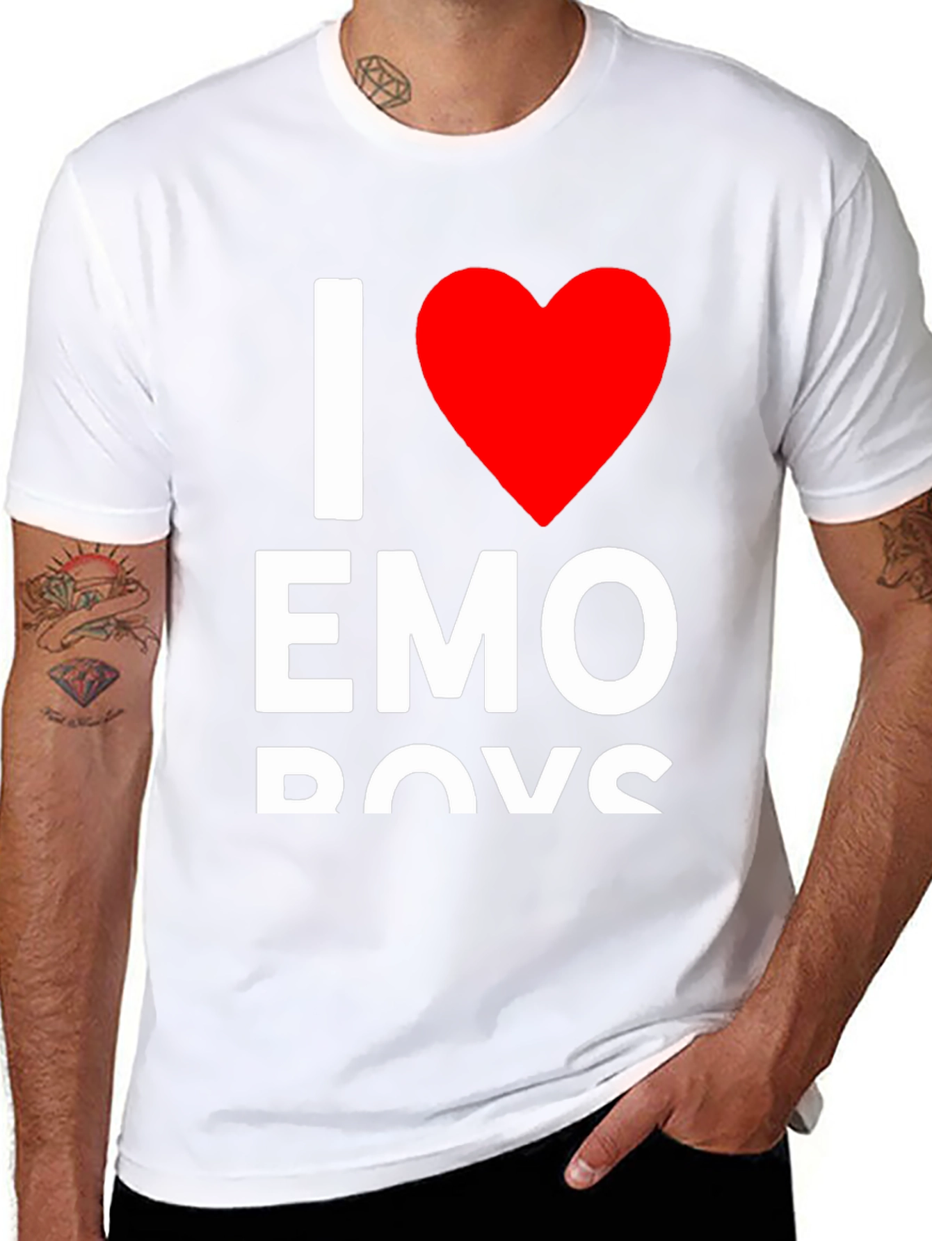 I Heart Emo Boys T-Shirt - Trendy Graphic Tee