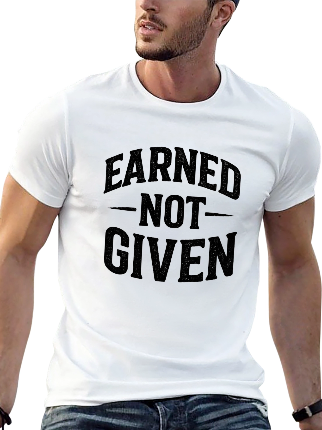 Earned Not Given Black Graphic Tee