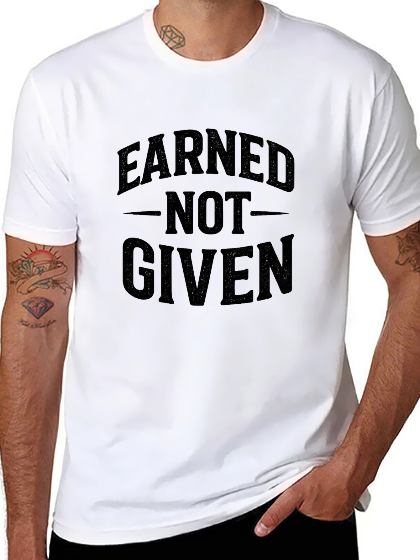 Earned Not Given Black Graphic Tee