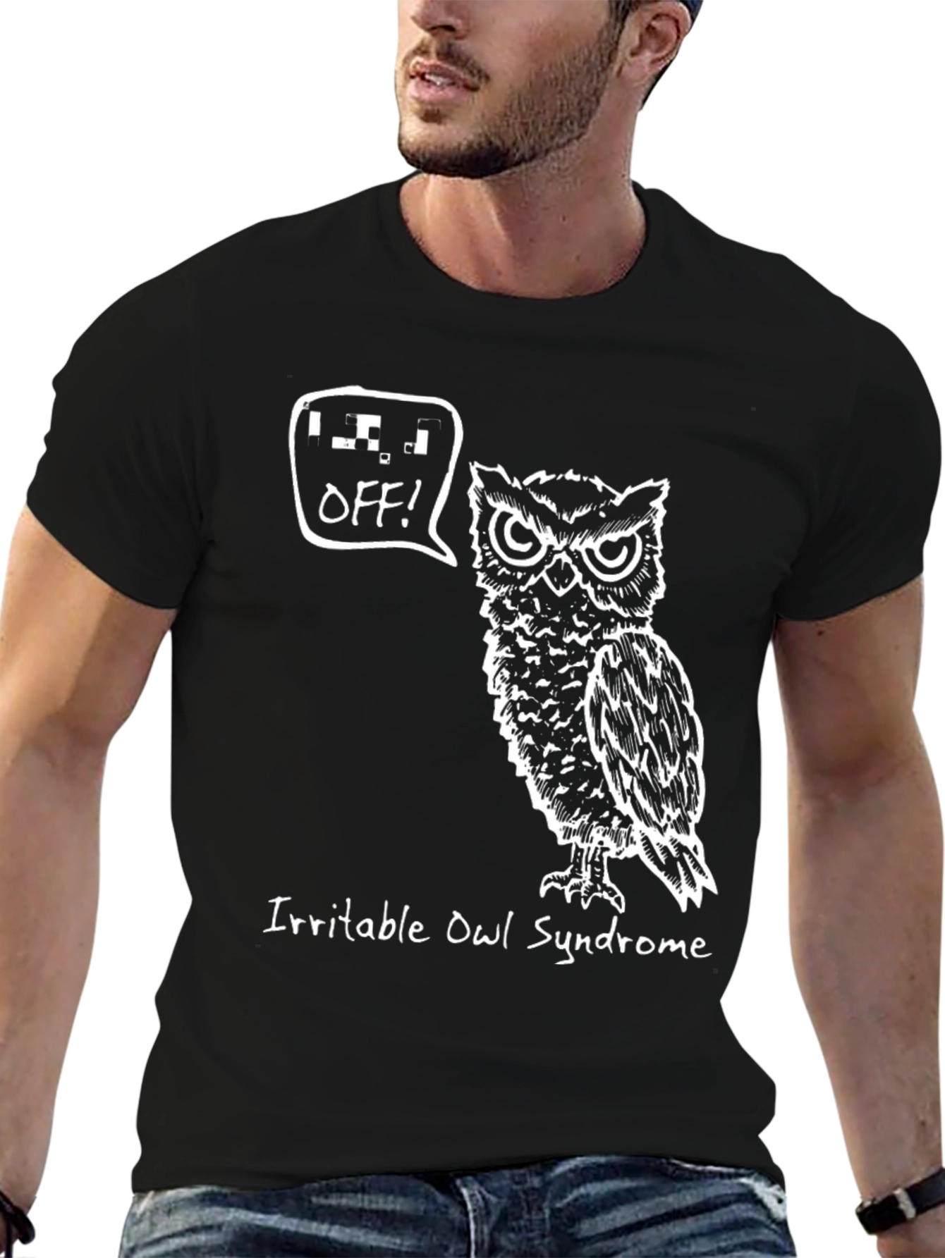 Irritable Owl Syndrome Black Graphic Tee