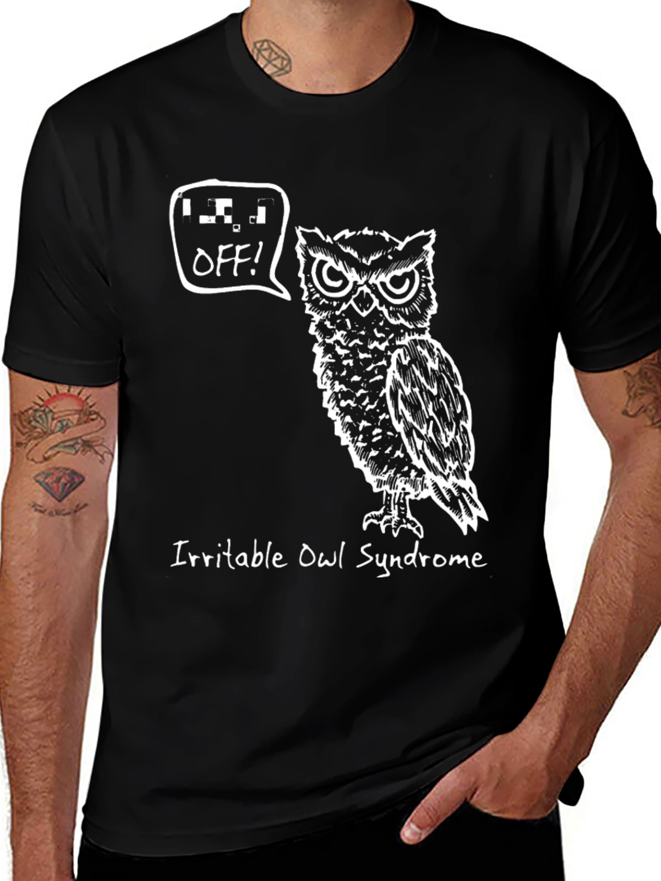 Irritable Owl Syndrome Black Graphic Tee