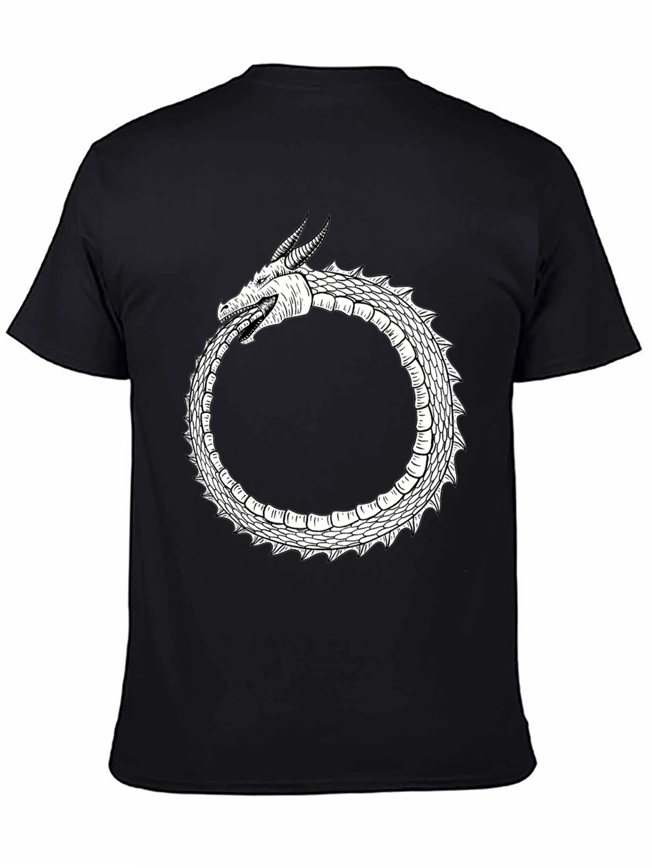 Ouroboros Dragon Graphic Tee - Black Cotton Blend
