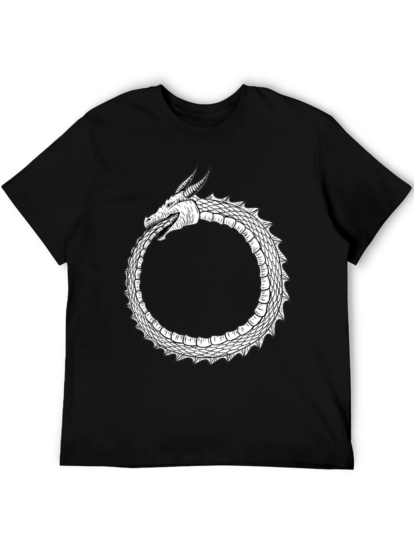 Ouroboros Dragon Graphic Tee - Black Cotton Blend