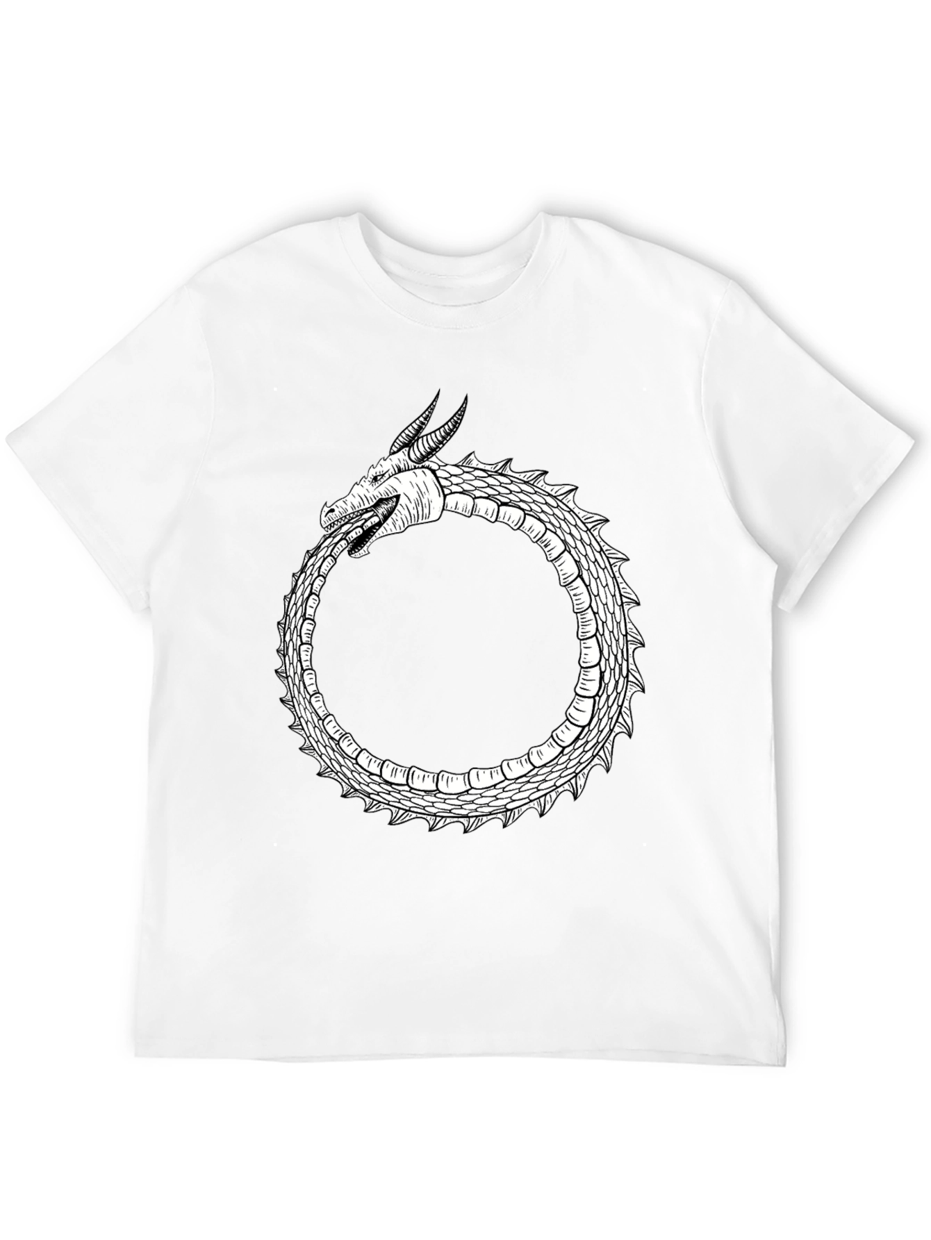 Ouroboros Dragon Graphic Tee - Black Cotton Blend