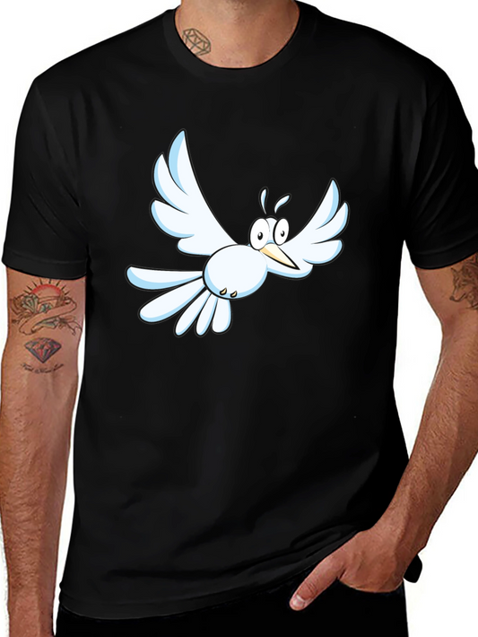 Cartoon Bird Graphic Tee - Mens Black T-Shirt