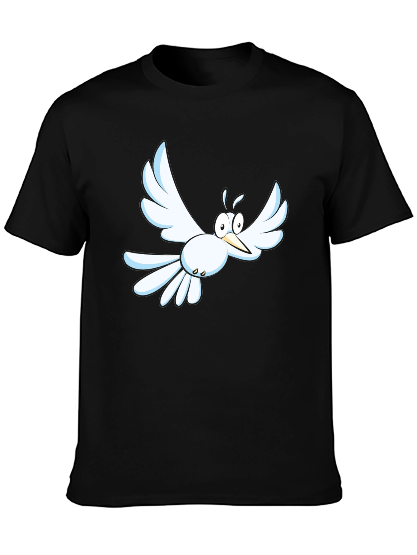 Cartoon Bird Graphic Tee - Mens Black T-Shirt