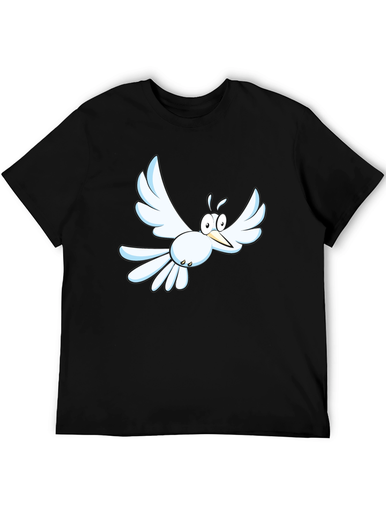Cartoon Bird Graphic Tee - Mens Black T-Shirt