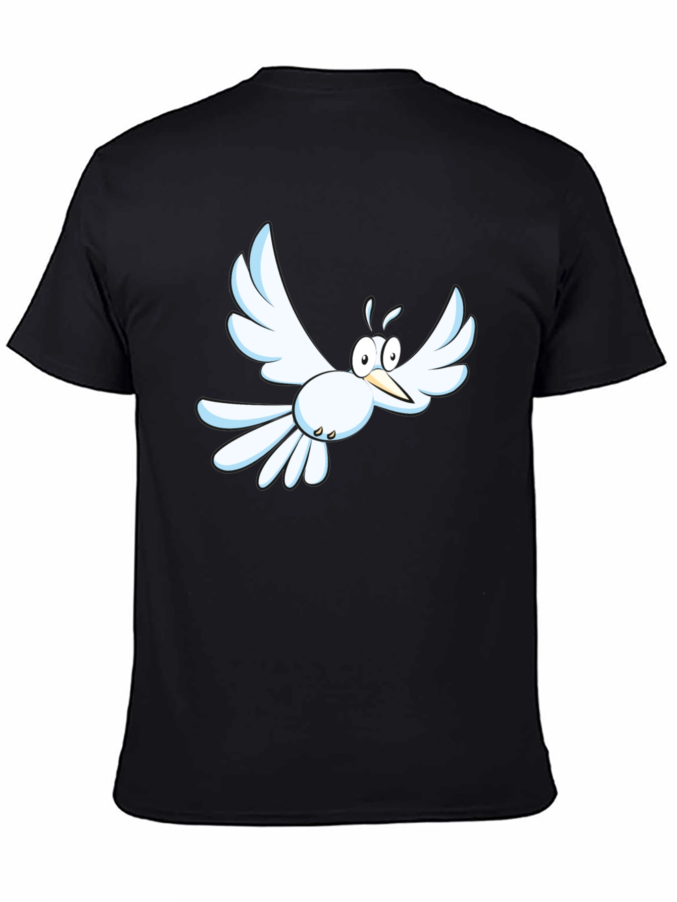 Cartoon Bird Graphic Tee - Mens Black T-Shirt