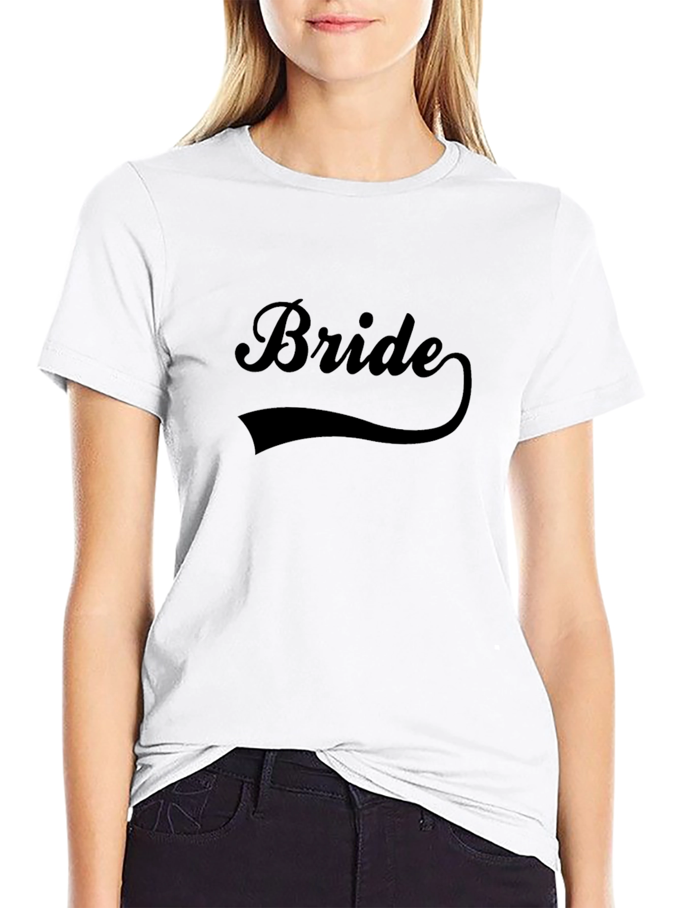 Bride T-Shirt - Black Crew Neck Wedding Tee