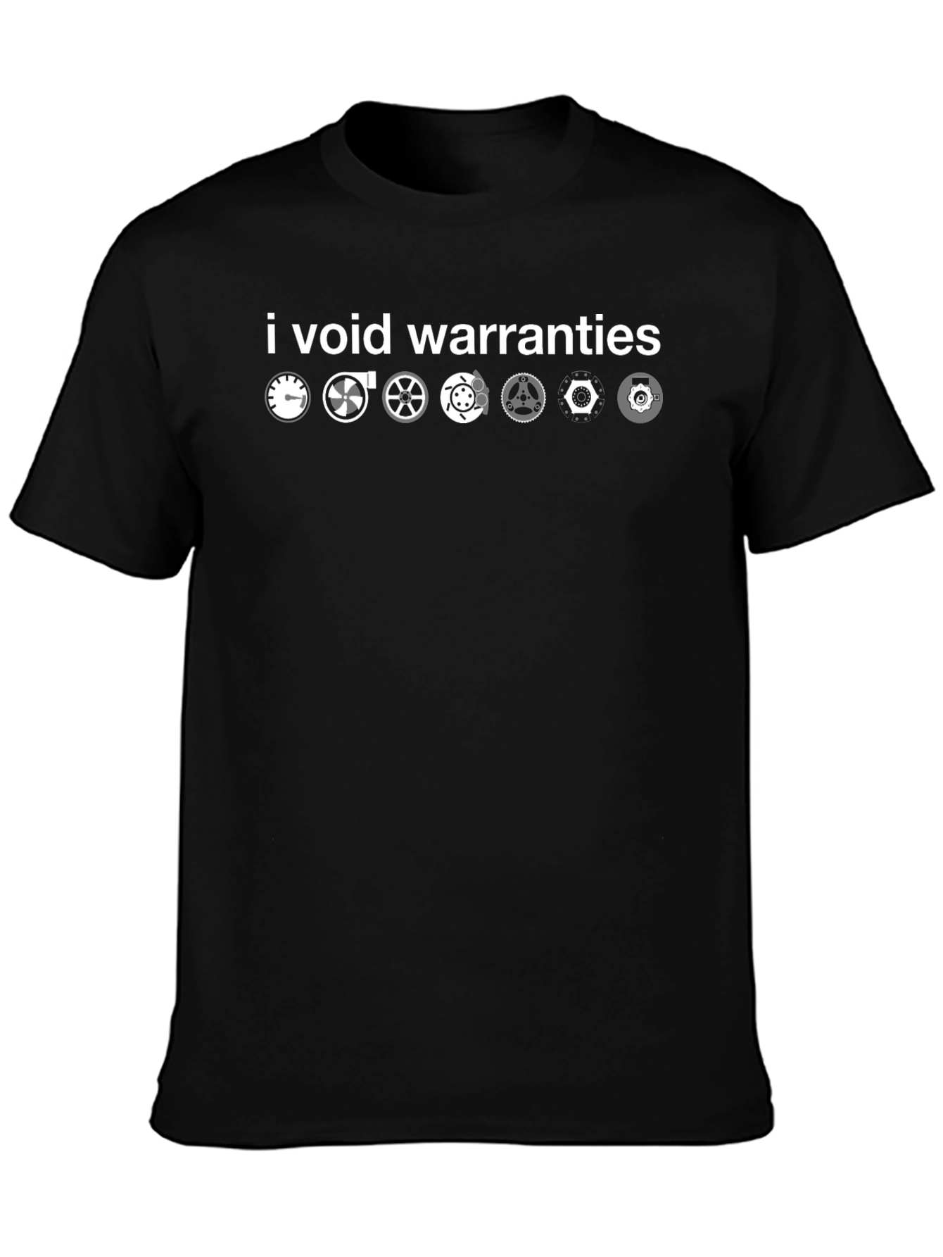 I Void Warranties Black Graphic Tee