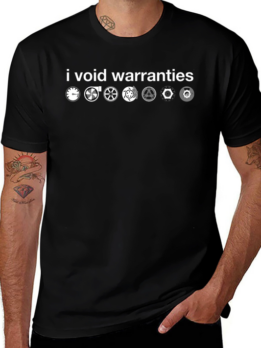 I Void Warranties Black Graphic Tee