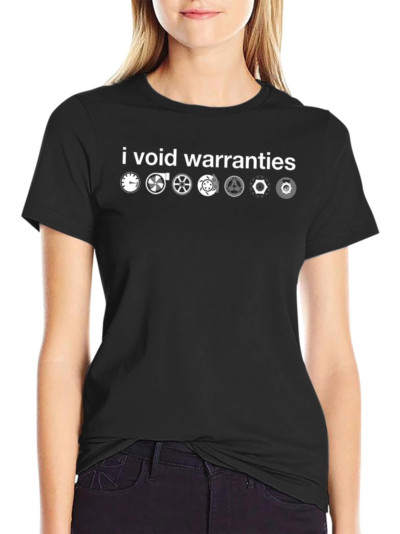 I Void Warranties Black Graphic Tee