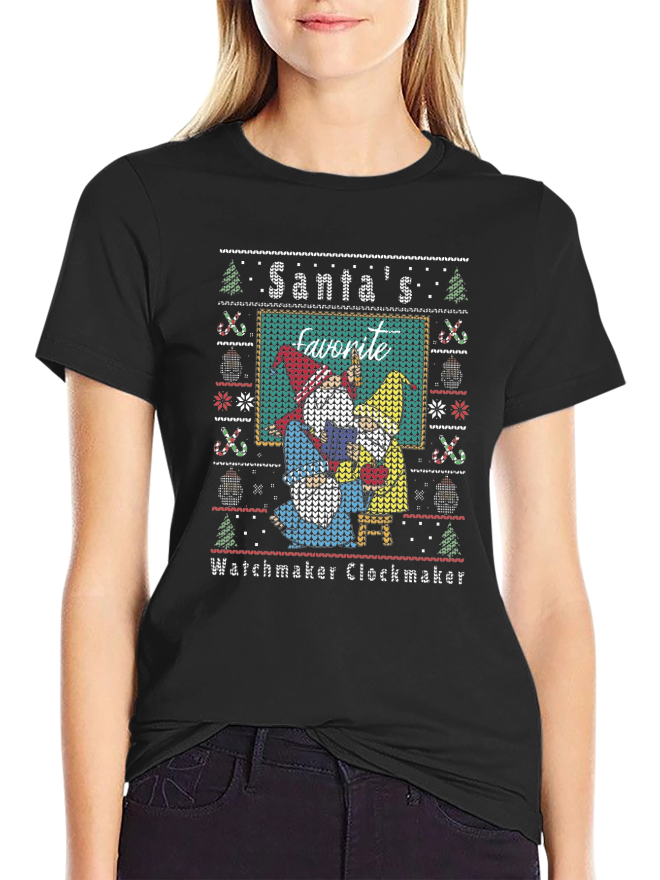 Santas Favorite Watchmaker Clockmaker Ugly Christmas Sweater T-Shirt