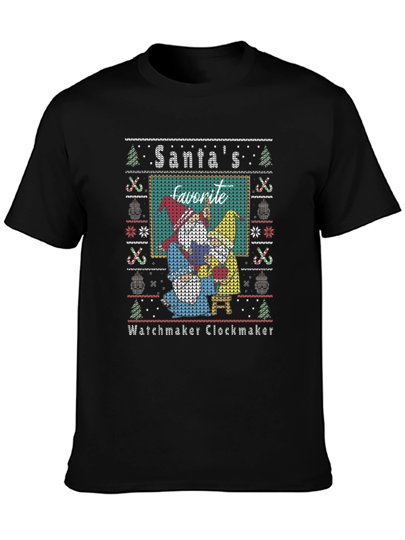 Santas Favorite Watchmaker Clockmaker Ugly Christmas Sweater T-Shirt