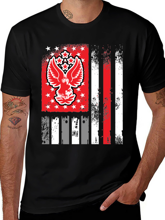 Patriotic Eagle Flag Graphic T-Shirt