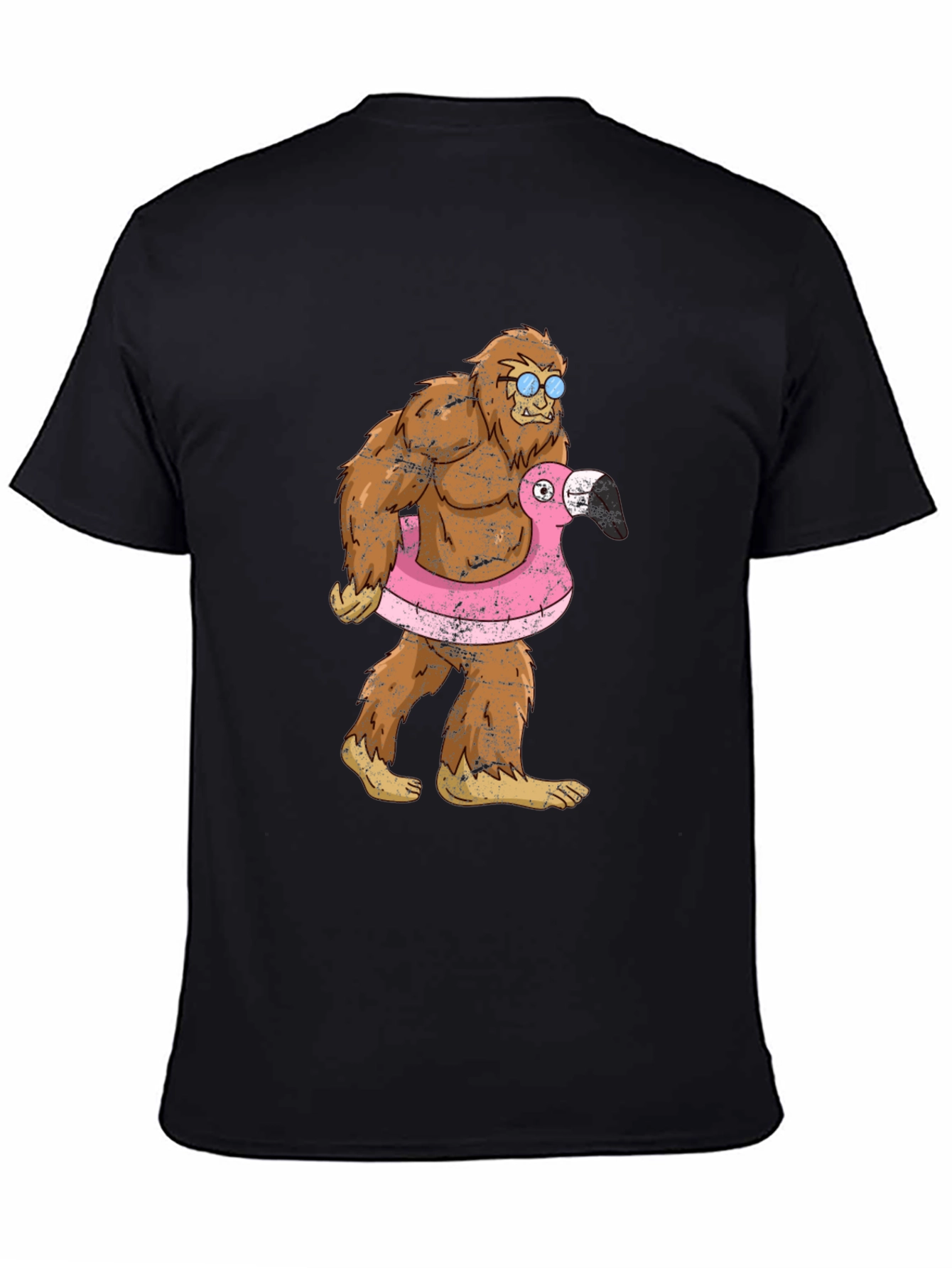 Bigfoot Flamingo Float T-Shirt - Funny Summer Tee