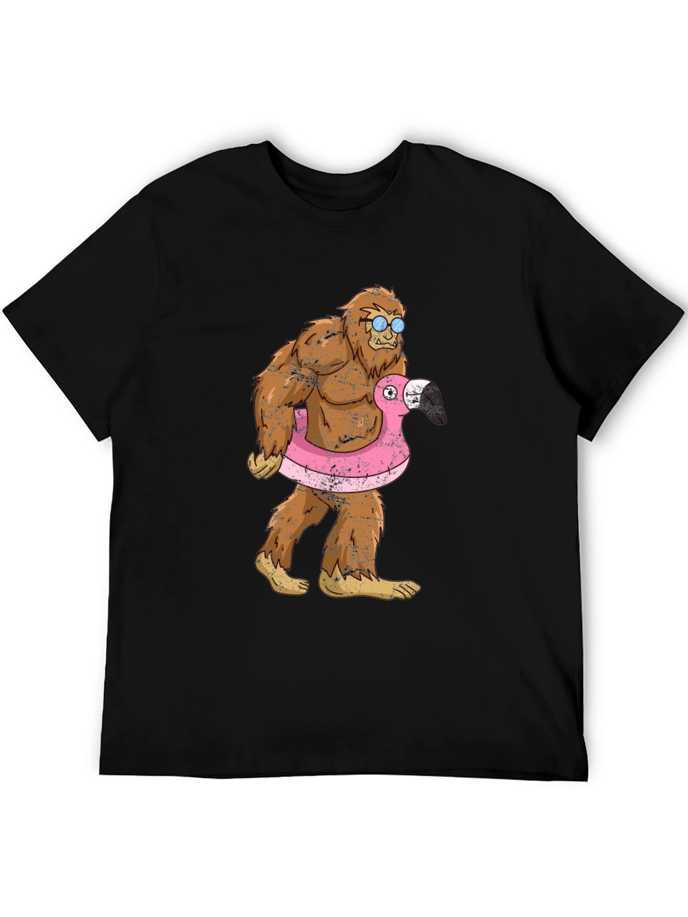 Bigfoot Flamingo Float T-Shirt - Funny Summer Tee
