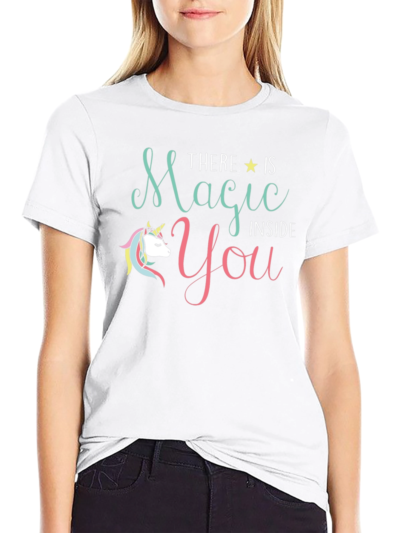 Magical Unicorn Graphic T-Shirt - Black