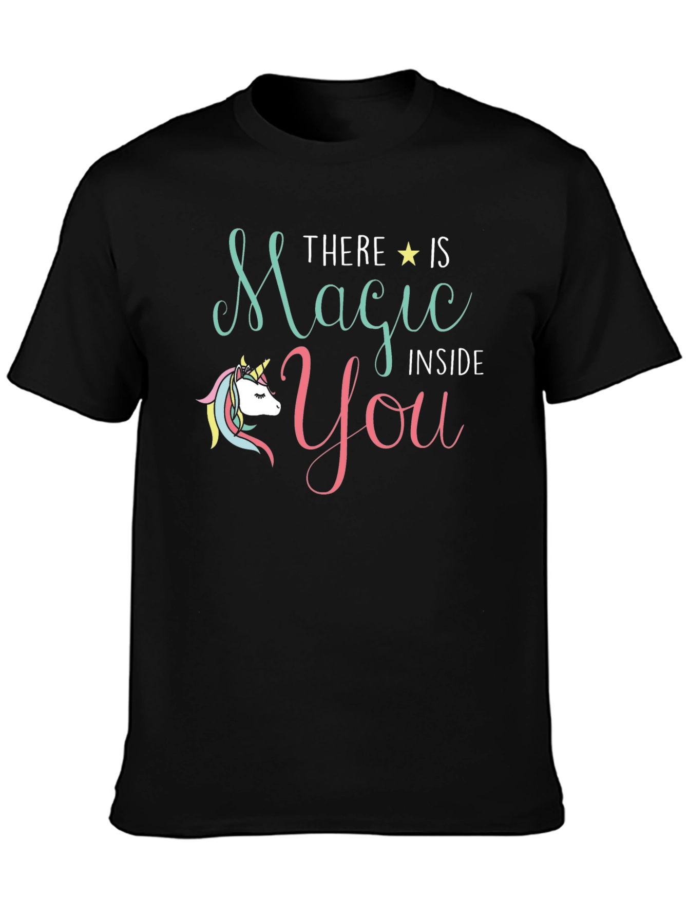 Magical Unicorn Graphic T-Shirt - Black