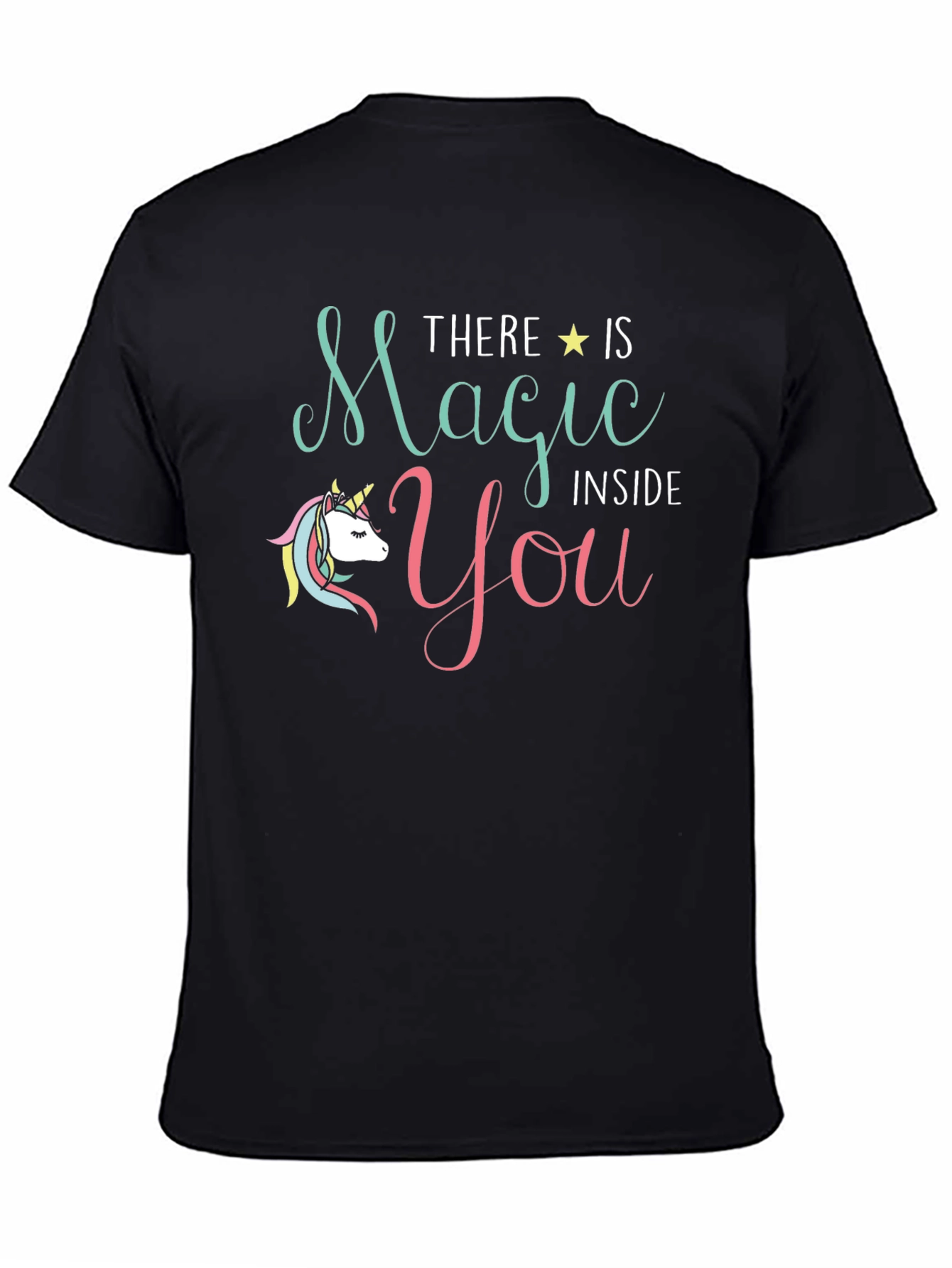 Magical Unicorn Graphic T-Shirt - Black