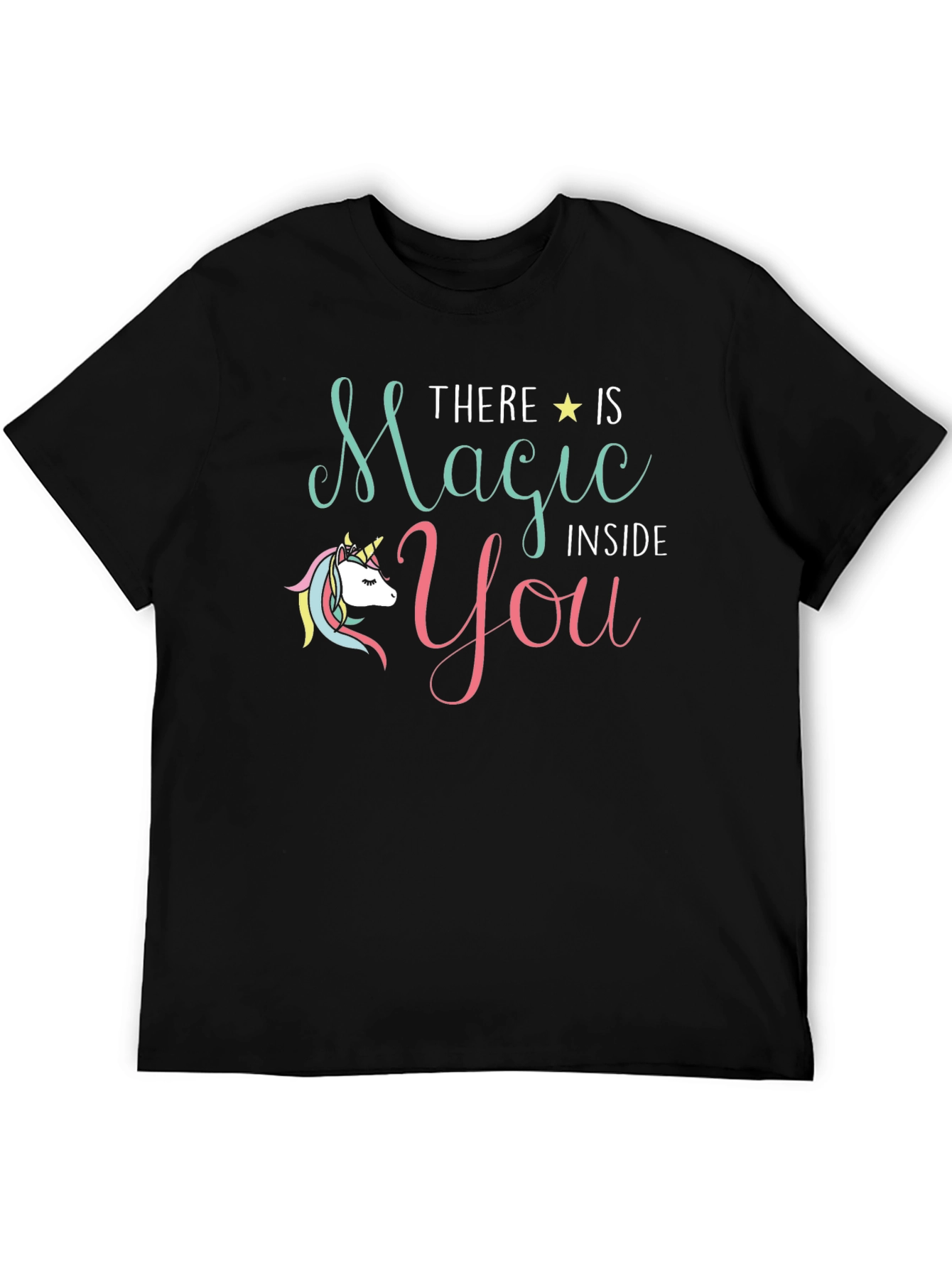 Magical Unicorn Graphic T-Shirt - Black