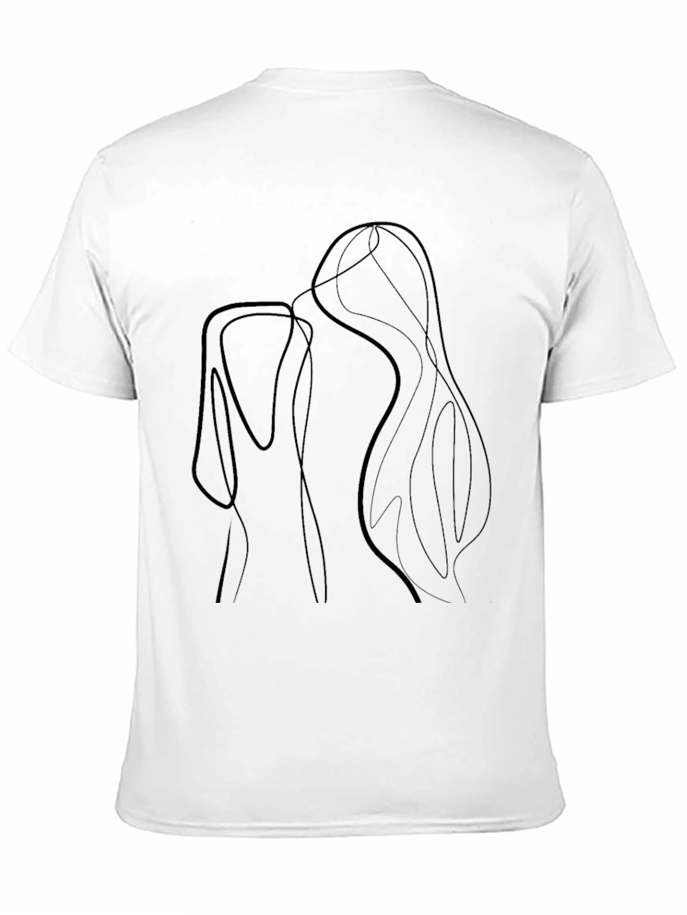 Minimalist Line Art Graphic Black T-Shirt