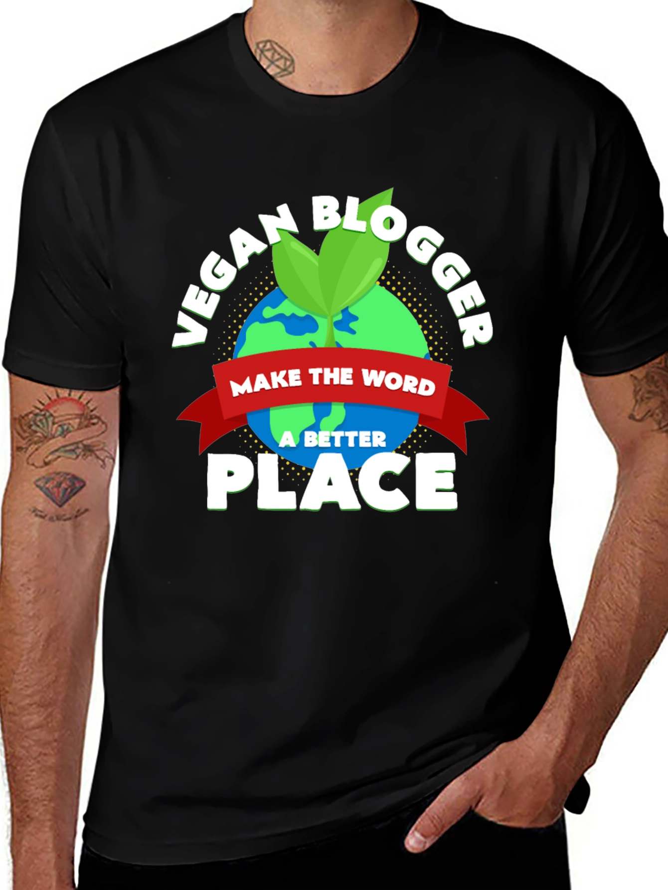 Vegan Blogger Earth Graphic T-Shirt