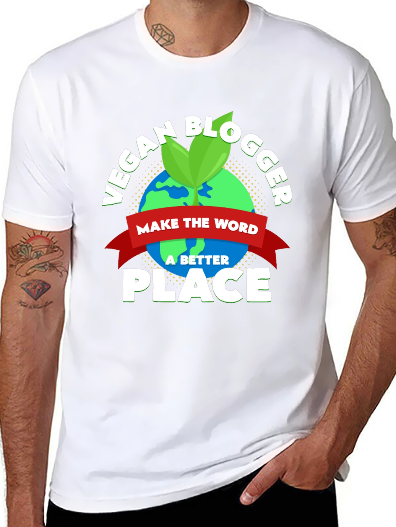 Vegan Blogger Earth Graphic T-Shirt