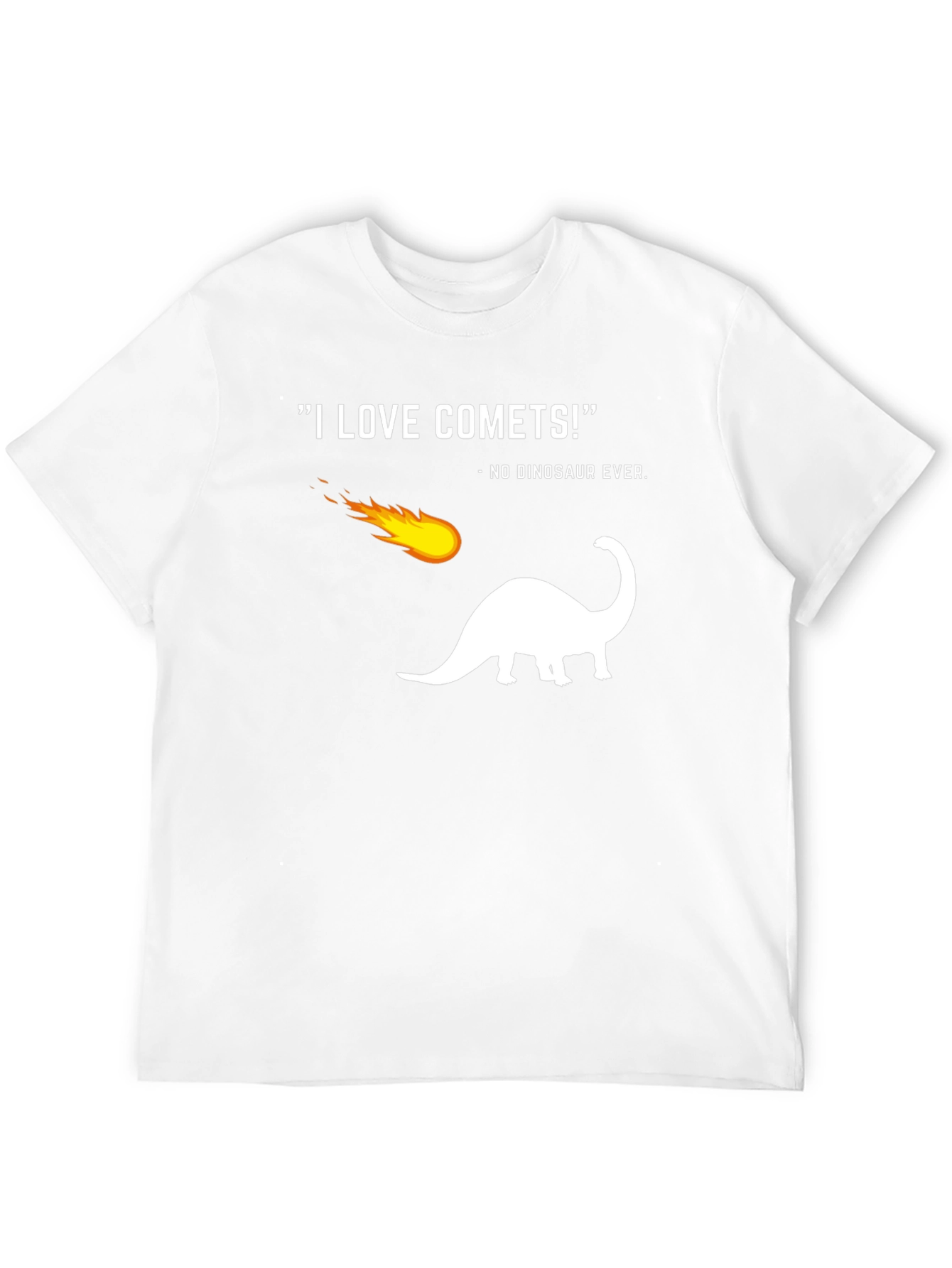 Funny Comet Dinosaur Graphic Black T-Shirt