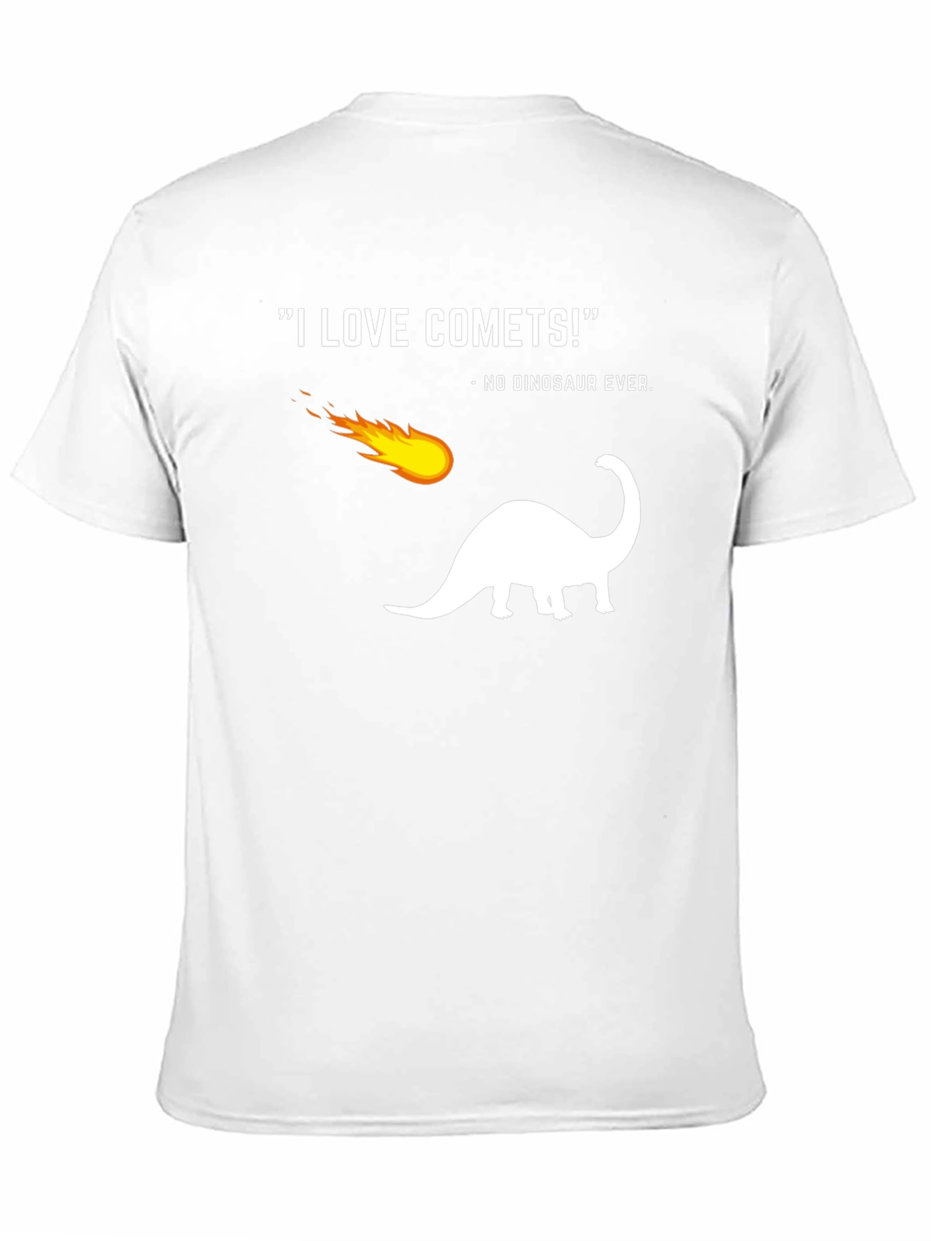 Funny Comet Dinosaur Graphic Black T-Shirt
